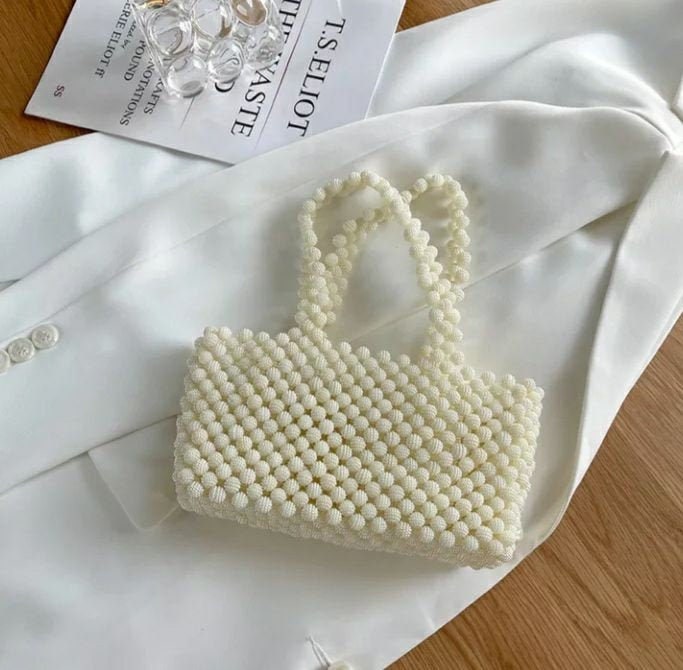 Handwoved White Beaded Pearl Bag/ Colorful Women Shoulderbag/ | Etsy