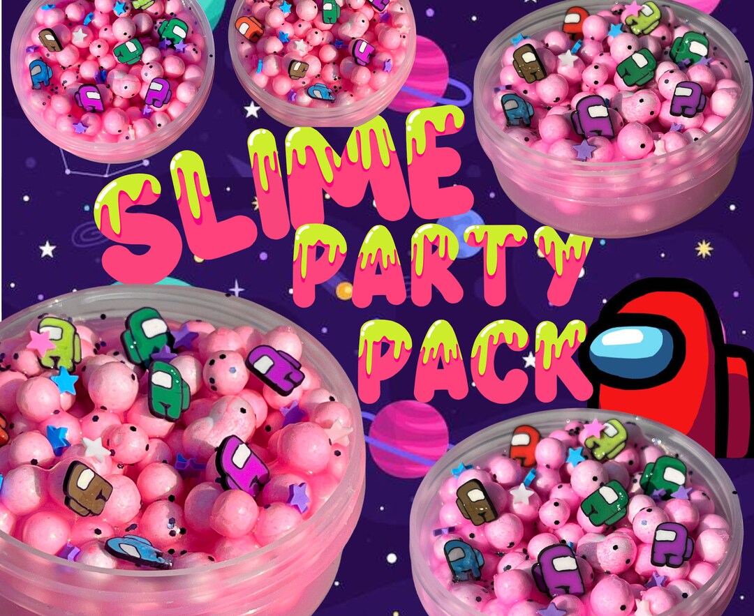 12 Among Us All Over The Planets Party Slime Pack Custom Birthday Party