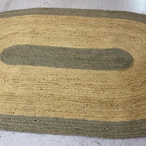 Floor Carpet in Oval Handmade Jute Oval Shape Area Rug for Living Room Hallway Indoor & Outdoor Rug image 5