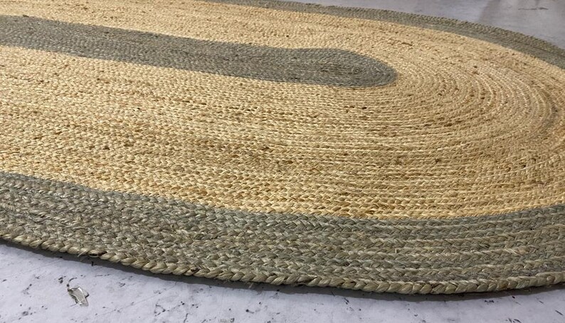 Floor Carpet in Oval Handmade Jute Oval Shape Area Rug for Living Room Hallway Indoor & Outdoor Rug image 3