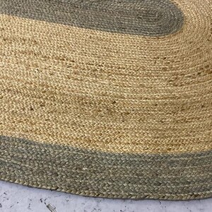 Floor Carpet in Oval Handmade Jute Oval Shape Area Rug for Living Room Hallway Indoor & Outdoor Rug image 2