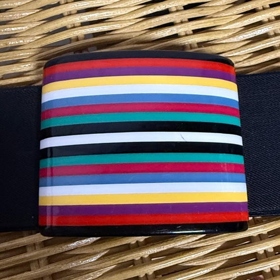 Vintage Acrylic Buckle Stretch Belt View 2