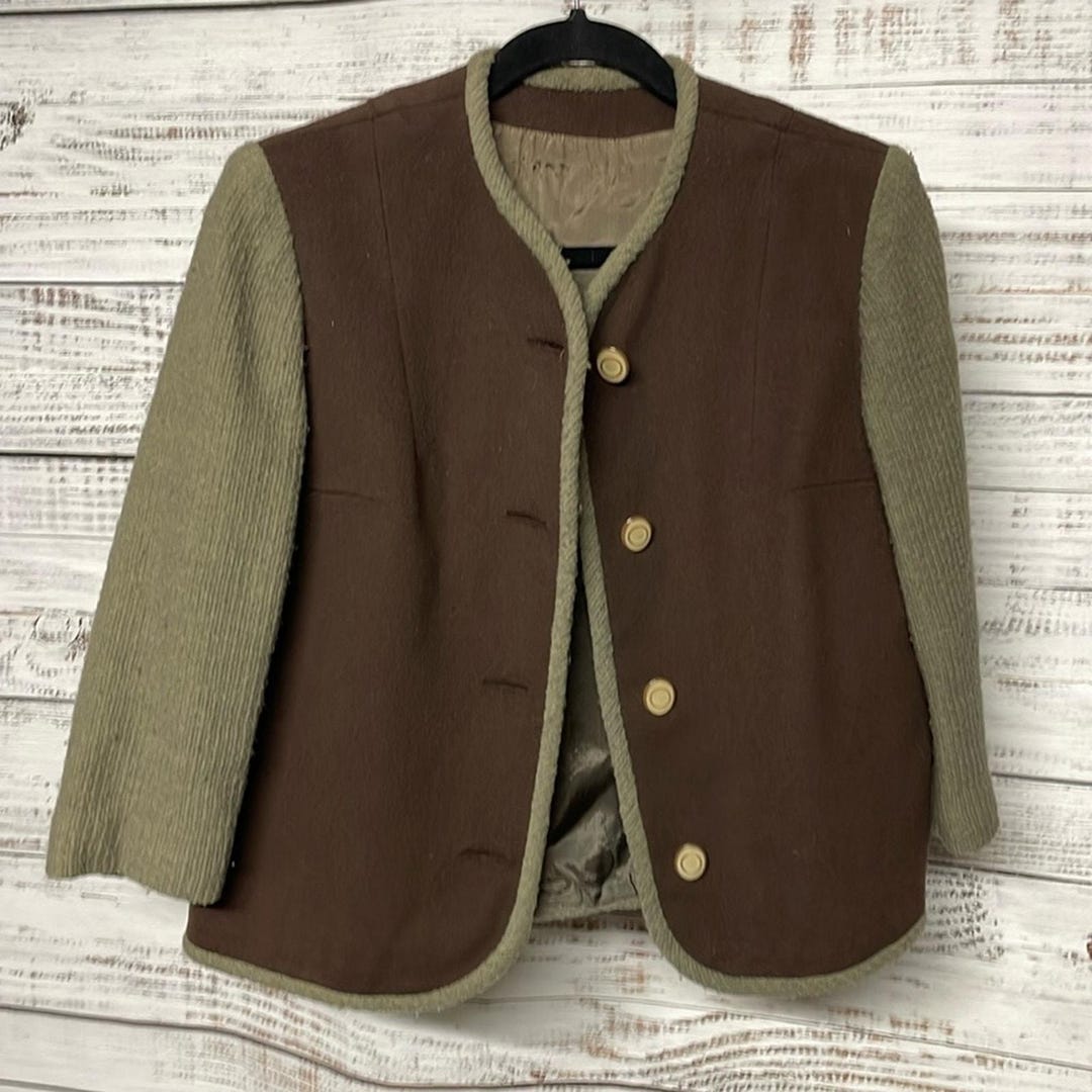 Vintage Forstmann Wool Jacket Brown Green S/M - Etsy UK