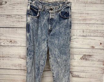 Jeans vintage estilo años 80 con lavado ácido, talla 12