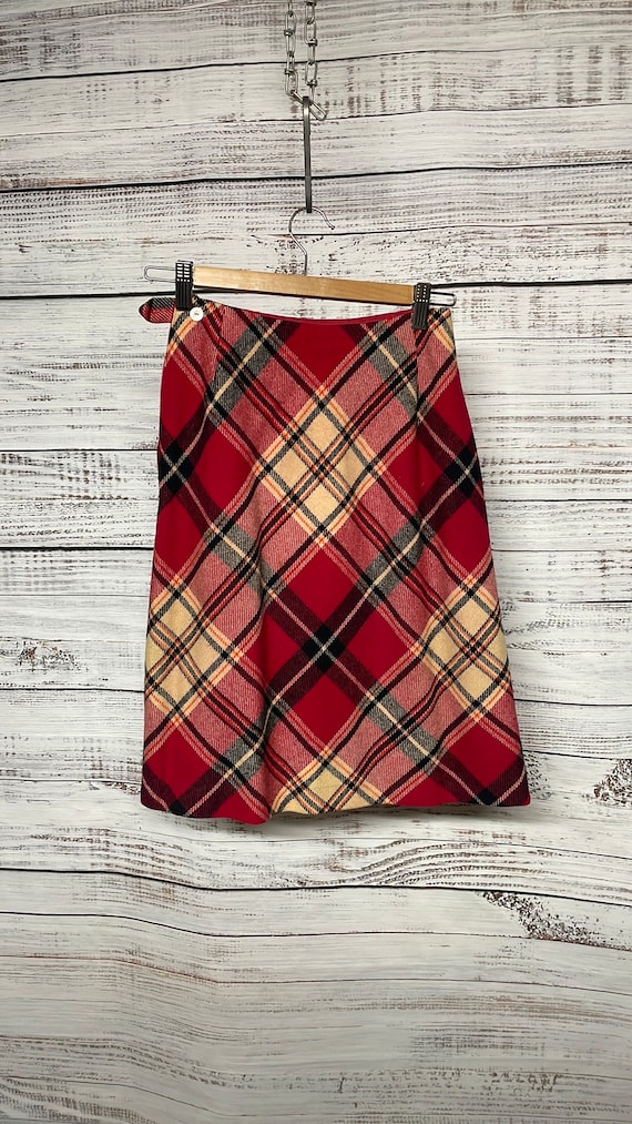 Vintage Plaid Wool Skirt by Garland