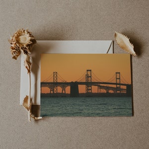 Chesahead Bay 13 x 18 Postkarte | Maryland Fotografie Druck | Schriftverkehr | Bay Brücke Souvenir | Geschenkidee Sonnenuntergang Fotografie Kunst