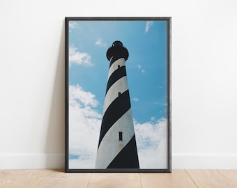 Cape Hatteras Lighthouse Photography | Outer Banks Landscape | Beach Decor Print | North Carolina OBX | Coastal Wall Art | Nautical Print