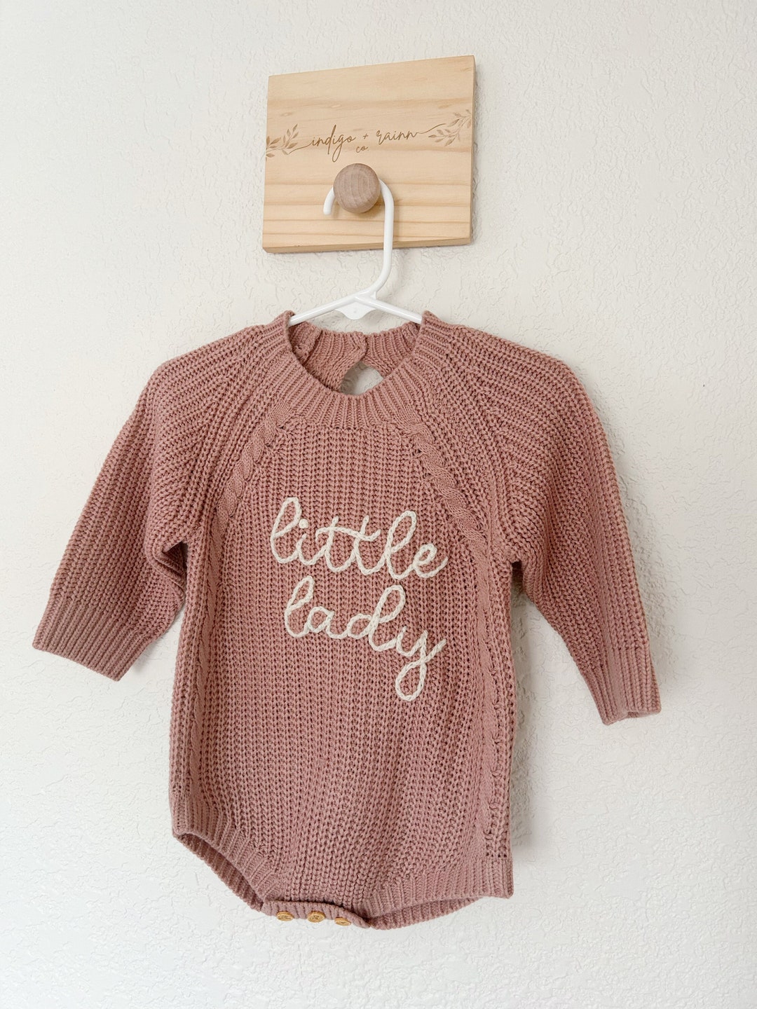 Embroidered Knit Baby Sweater Romper Baby Girl Clothes Knit Etsy