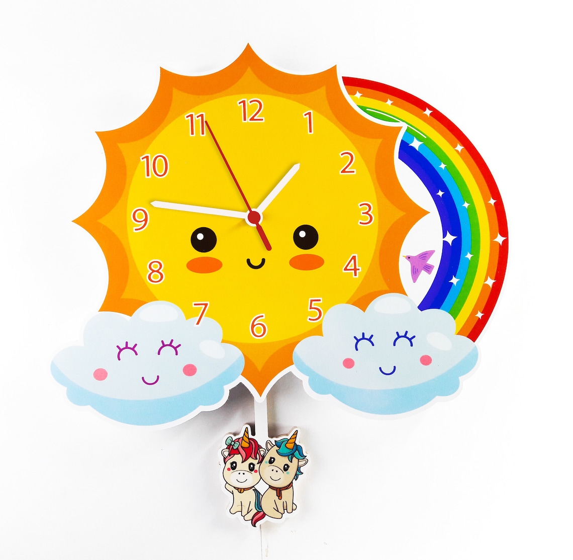Kids room wooden clock wall clock kids room decoration Etsy