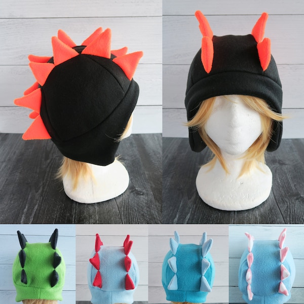 Double Spike Dragon Fleece Hat - Ready to Ship Halloween Costume