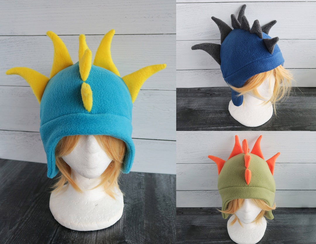 Horned Monster Fleece Hat Ready to Ship Halloween Costume Etsy