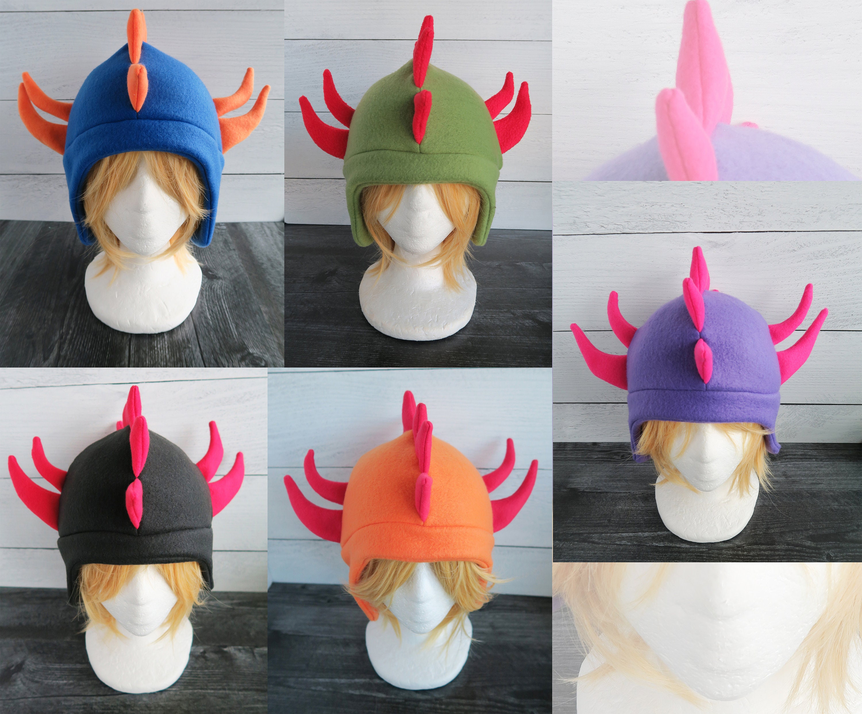 Double Horned Dragon Fleece Hat Etsy