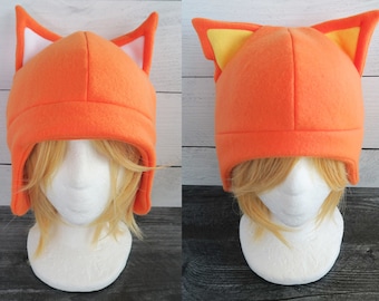 Orange Cat Fleece Hat - Ready to Ship Halloween Costume