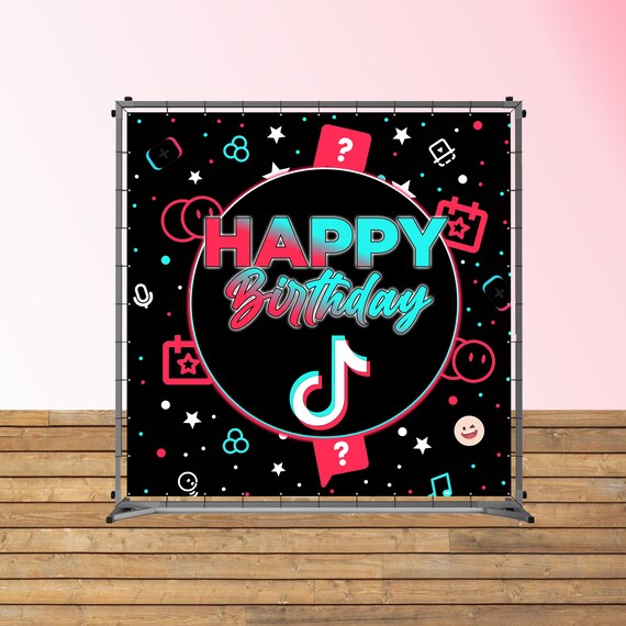 Tiktok Backdrop Event Backdrop Tiktok Theme Party Backdrop Etsy