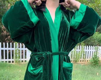 Silk Velvet Kimono Robe, 100% silk lined, Kimono Cardigan, Burnout Velvet Silk Kimono, Velvet Duster, Plus Size Robe, Gift For Hippie Wife