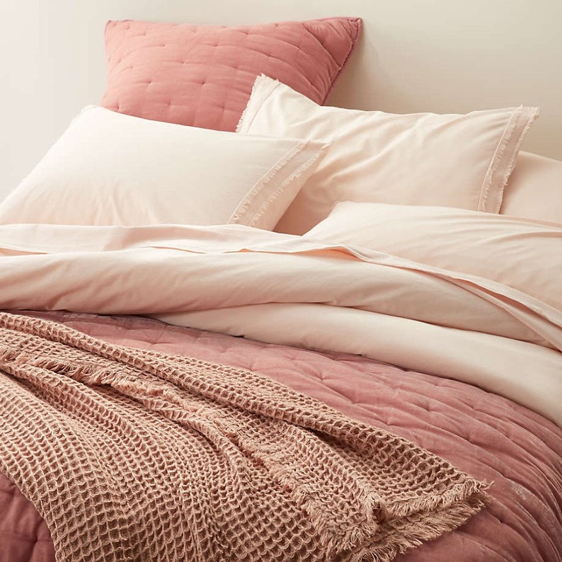 Pinky girl bedroom silk velvet blanket comforter duvet, coverlet, bedspread, Real Silk Bedding Sets. CUSTOMIZATION any size and color image 2