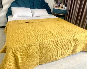 Luxury silk blanket comforter duvet, 100% natural silk on both side, coverlet, bedspread, many colors and hand stitched style to choose