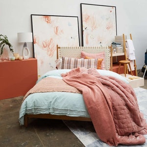 Pinky girl bedroom silk velvet blanket comforter duvet, coverlet, bedspread, Real Silk Bedding Sets. CUSTOMIZATION any size and color image 3