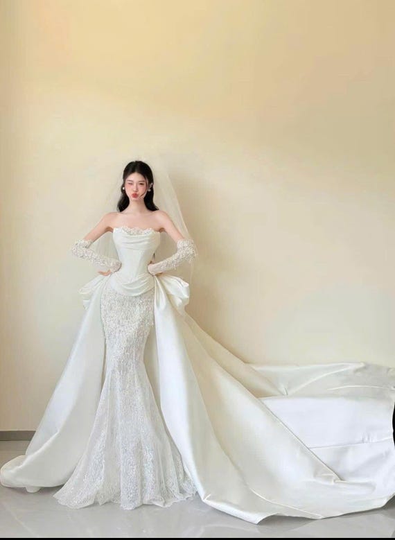 chiffon long sleeve evening dresses Pleated Chiffon Long Sleeve Tea Length Gown - Women Formal Evening Dress by Ladivine CD242S