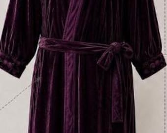 Kimono bata de terciopelo de seda con bolsillo y cinturón, 100% forrada en seda, bata cómoda en varios colores, hecha a medida.
