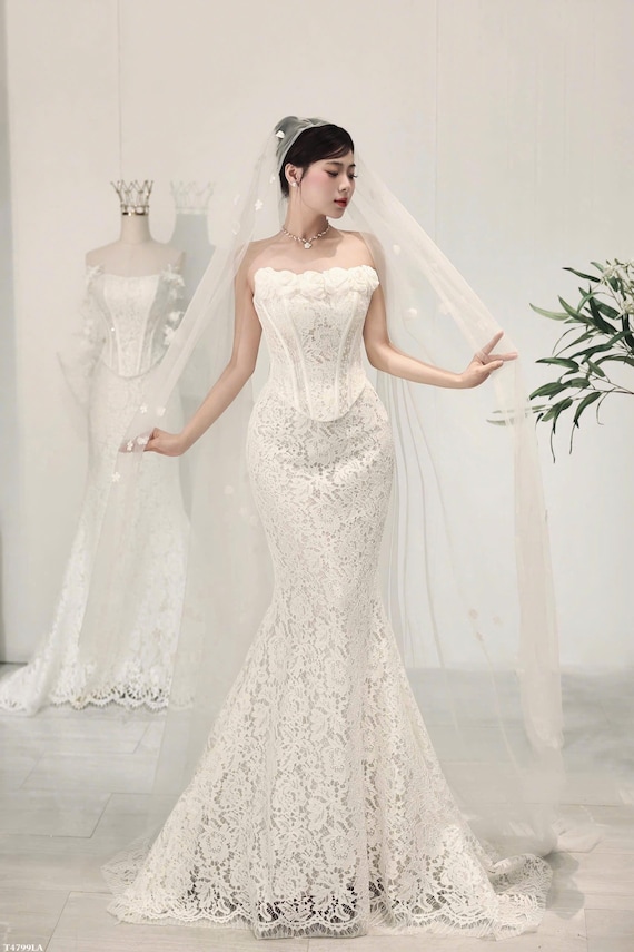 chinese dress ladies Vintage Scallop Neck Lace Tea Length City Wedding Dress