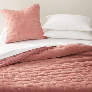 Pinky girl bedroom silk velvet blanket comforter duvet, coverlet, bedspread, Real Silk Bedding Sets. CUSTOMIZATION any size and color image 1