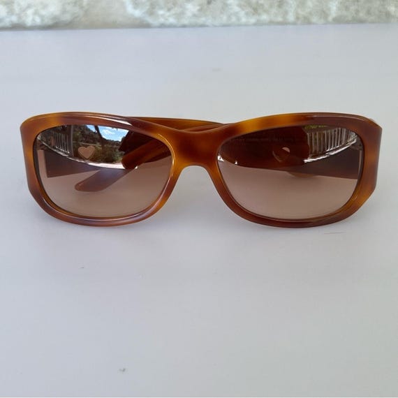 Dior Lovingly Sunglasses Tortoise White Cutout Hearts Vintage Y2k