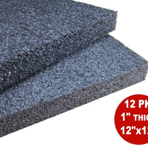 May include: Pack of twelve 1-inch thick, 12x12 inch grey foam squares.