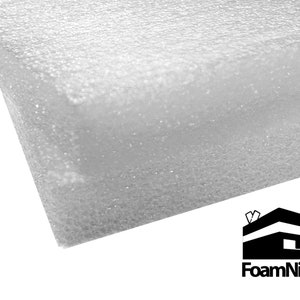 Foam Ninja Polyethylene Foam Sheet 12 x 12 x 2 Inch Thick - 2 Pack White - Custom Foam Inserts High Density Closed Cell PE Case Packaging