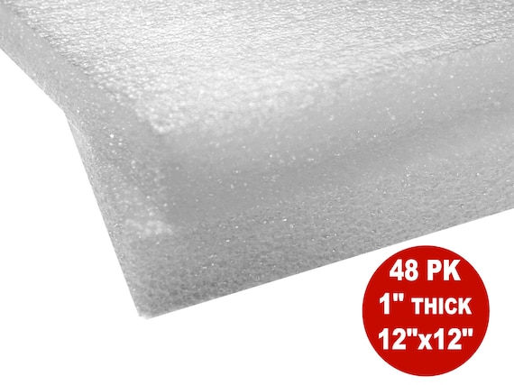 Foam Ninja Polyethylene Foam Sheet 12 X 12 X 1 Inch Thick 48 Pack White  Custom Foam Inserts High Density Closed Cell PE Case Packaging 