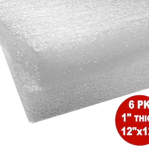 Espuma Ninja Hoja de Espuma de Polietileno 12 x 12 x 1 Pulgada de Espesor - 6 Pack Blanco - Custom Foam Inserts High Density Closed Cell PE Case Packaging