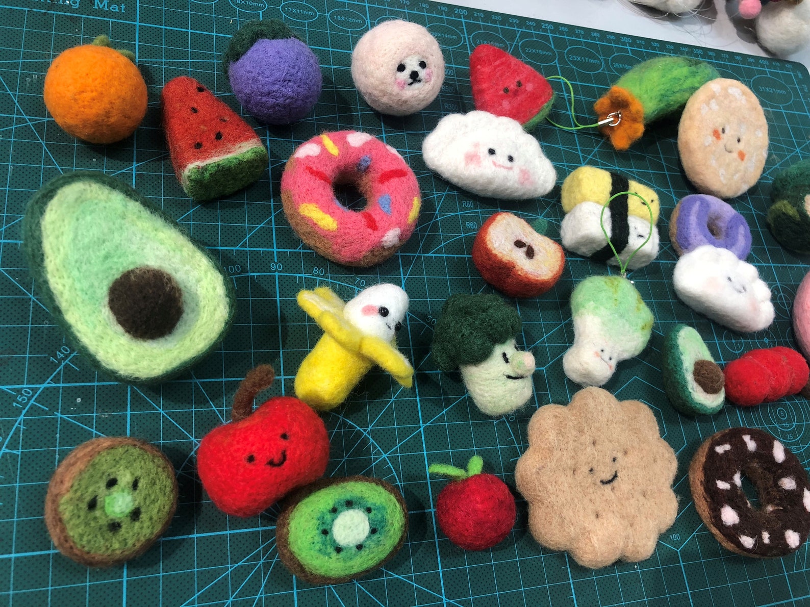 Needle felted food fruits avocado donuts sushi dumplings wool Etsy