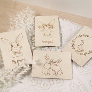 Holz Postkarte | Grußkarte | Ostern | Osterkarte | Hasenpost |