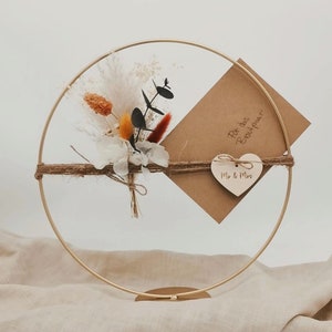 Geldgeschenk Hochzeit | Stehender Ring mit Trockenblumen | Hochzeitsgeschenk | Geschenk Brautpaar