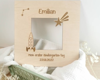 Bilderrahmen Holz | Passepartout mit Namen | Kindergartenkind | Geschenk Kinder | Rakenbild