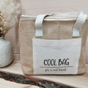 Cooler bag Picnic bag Picnic basket Bag for picnic Jute bag for snacks and drinks image 2