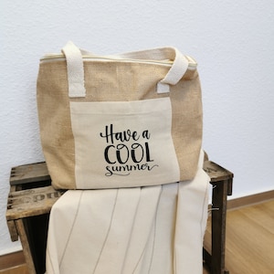 Cooler bag Picnic bag Picnic basket Bag for picnic Jute bag for snacks and drinks image 6