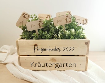 Holzkiste | Abschiedsgeschenk | Kindergarten | Schulanfang | Erzieherin | Geschenkkorb |