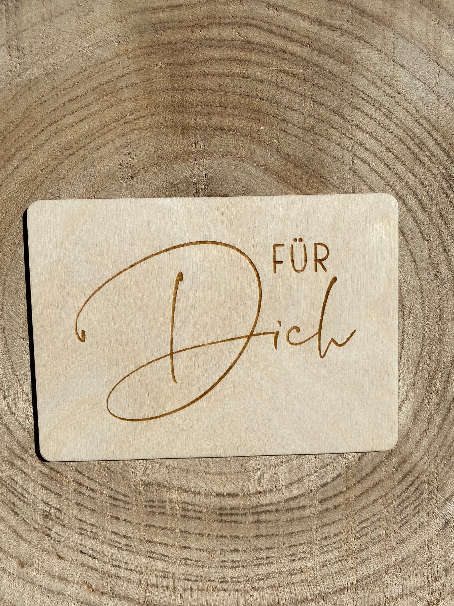 POSTKARTE Aus Holz „GLÜCK IST ZEIT“ – Handgefertigt In Deutschland, DIN A6, 4 Mm Stark