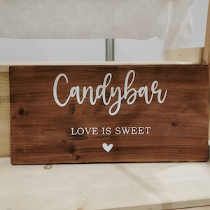 Houten bordje 'Snoepbar' | Trouwbord | Snoepbord | Liefde is zoet