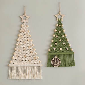 Macrame Xmas Tree, Christmas Gift Ideas, Xmas Decorations, Holiday Wall Art, Mid Century Modern, Rustic Farmhouse, Boho Nursery Decor X34