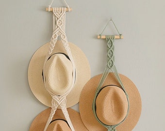 Hat Wall Hanger, Boho Hat Decor, Gift For Home, Scandinavian Decor, Hat Wall Hanging, Summer Gift, Hat Holder For Wall, Teachers Gift I05