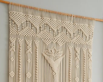 Macrame Large Curtain, Extra Large Wall Art, Handmade Home Decor, Modern Wall Art, Bedroom Wall Art, Large Macrame Wall, Boho Wall Art C17