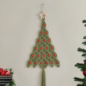 Christmas Tree Macrame, Holiday Gift, Pine Tree Decor, Modern Boho Xmas, Rustic Winter Home, Xmas Decorations, Trendy Holiday Decor X52