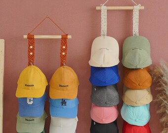 Personalized Cap Rack, Hat Storage, Gift For Him for Dad, Closet Organizer, Baseball Hat Hanger, Fathers Day Gift, Wall Mount Cap Rack H43