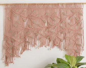 Macrame Curtain, Boho Window Valance, Large Macrame Wall, Wedding Backdrop, Wedding Gift, Boho Wall Art, Christmas Gift, New Home Gift C18