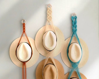 Cabide para Chapéus Boho, Presentes para Mulheres, Presentes para Casa Nova, Decoração de Quarto, Expositor de Chapéus Boho, Suporte de Parede para Bonés, Arte de Parede Moderna, Decoração de Quarto H01