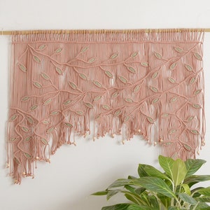 Macrame Curtain, Boho Window Valance, Large Macrame Wall, Wedding Backdrop, Wedding Gift, Boho Wall Art, Christmas Gift, New Home Gift C18