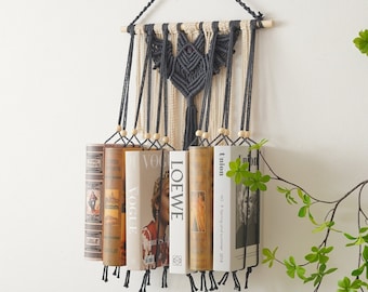 Bat Hanging Bookshelf, Bohemian Home Decor, Book Storage, Kid Bookshelf, Gift For Teachers, Witchy Room Decor, Mid Century Modern H19