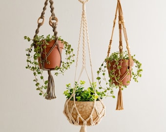 Macrame Plant Hanger, Garden Lover&#39;s Gift, Balcony Decoration, Modern Macrame Decor, Plant Hanger, Scandinavian Style I68